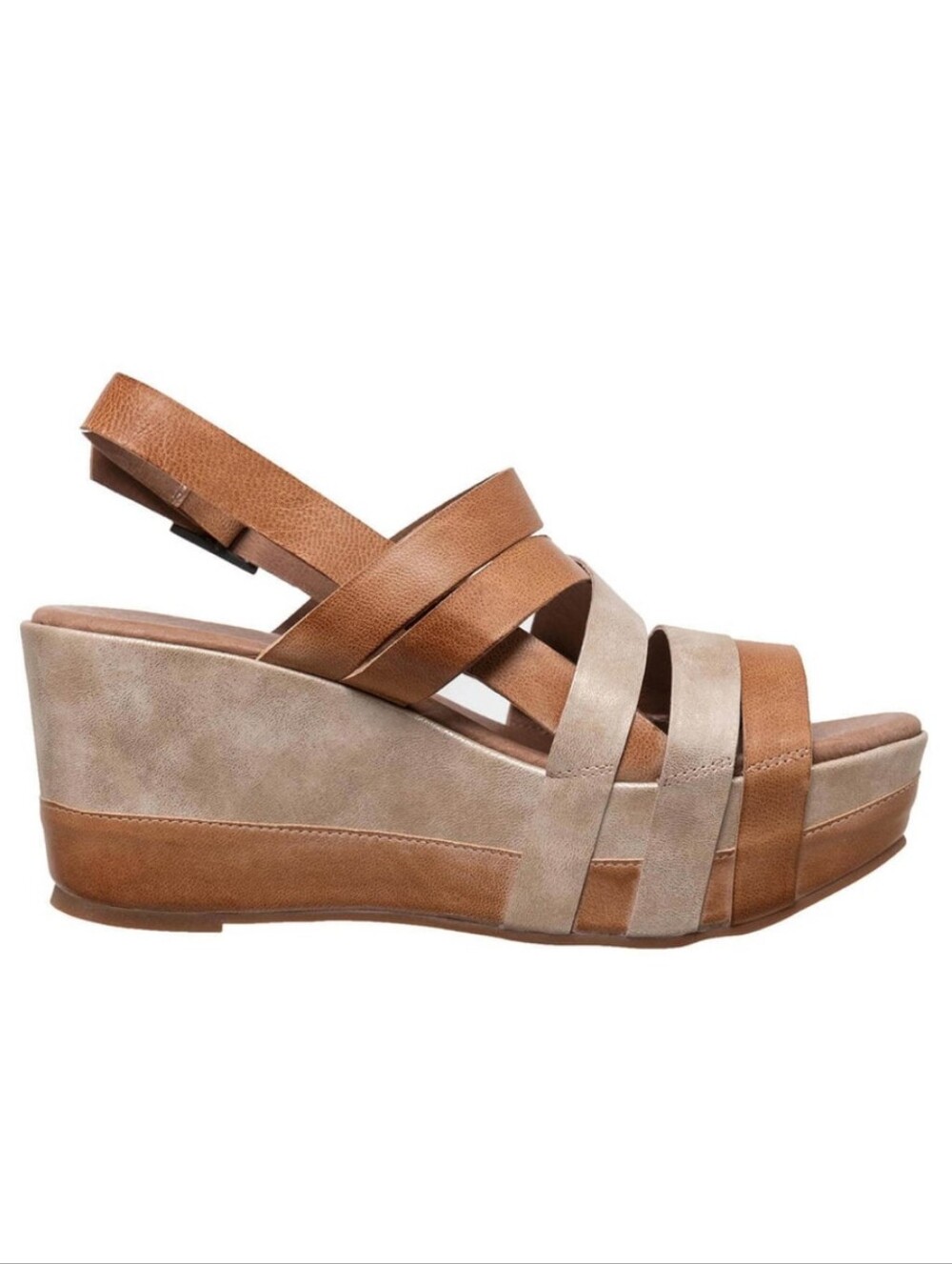 Antelope Brown Leather 847 Multistrap Wedge Comfort Sandals Size 37, 6-6.5